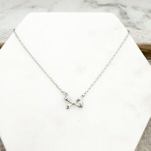925 Sterling Silver Mini Bow Necklace Bow Pendant Necklace Dainty Necklace